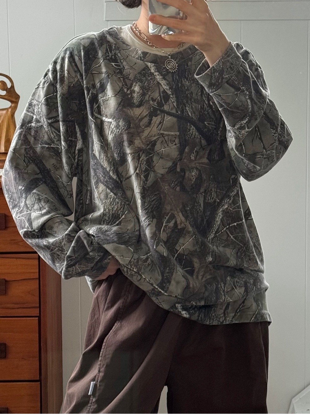 Camo realtree long sleeve t shirt | oversized | baggy fit | HTC True Timber
